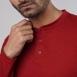 High Quality Men's Slim Fit Solid Color <b>Short</b> <b>Sleeve</b> O-Neck <b>Henley</b> Shirt Casual Knitted Jersey 100% Cotton Street <b>Henley</b> TShirt - Product Image 3