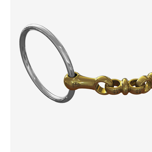 Bocado de acero inoxidable King Dee de doble articulación con discos de latón sueltos de 5.5 pulgadas |   Bocado de Entrenamiento Duradero para Montar a Caballo - Product Image 5