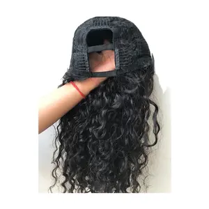 Peruca de cabelo humano virgem 100% cru não processado, extensões de templo grau U, base de renda suíça encaracolada natural, comprimento de 10 a 32 ''