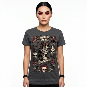 Camiseta personalizada con diseño de tarot The Dead para mujer, camiseta gótica con estampado de adivina, fabricante de camisetas de algodón con estampado mágico y oculto - Product Image 6
