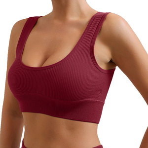 Women's High Quality Full Cover <b>Sports</b> Bra High Yoga Crop Tops Workout Running Vest Solid Pattern Plus Size Fitness <b>Underwear</b> - Product Image 1