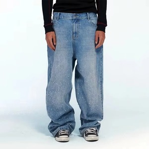 <b>Men</b> Dark Solid Loose Fit High Waist High Quality <b>Jeans</b> Denim Pants Quick Dry Breathable Lightweight Comfortable Casual Wear - Product Image 2