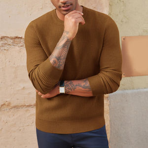 Nouveau design élégant, faible MOQ, pull pour homme, logo personnalisé, pull pour homme en gros, pull basique en coton mélangé - Product Image 3