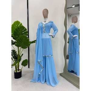 Conjunto de Traje de Chifón de Diseñador con Lentejuelas y Bordado de Espejo Real - Product Image 3