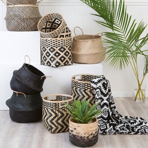 ตะกร้าใส่ของทำจากไม้ไผ่ทาสีมือหลากสีเป็นมิตรต่อสิ่งแวดล้อมแนวชนบท - Product Image 5