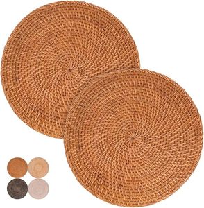 Manteles Individuales Redondos de Ratán Natural Tejidos a Mano para Decoración de Mesa, Venta al por Mayor, Ecológicos, Bohemios, Resistentes al Calor - Product Image 1