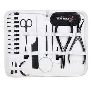 El Mejor Juego de Herramientas para Extensiones de Cabello Negro de Salón con Pinzas de Acero Inoxidable de 7 Pulgadas, Herramienta de Gancho en Lazo y Agujas de Coser Curvas - Product Image 1