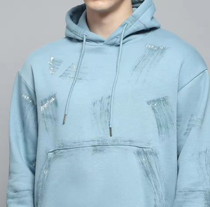 Conjunto Deportivo de Invierno para Hombre, Talla Grande, Sudadera con Capucha y Pantalones Deportivos Acampanados con Serigrafía - Product Image 5