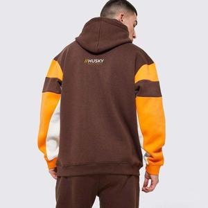 Conjunto Deportivo con Capucha para Hombre Husky, Sudadera y Pantalones Largos con Bloques de Color y Logotipo Estampado, Ropa Casual 100% Poliéster Felpa - Product Image 5