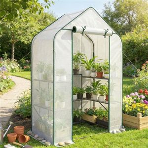 Invernadero Portátil Blanco para Plantas de Exterior, para Jardín y Uso Doméstico - Product Image 1