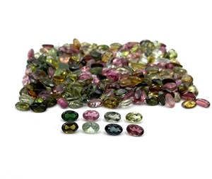 Lote de turmalina natural multicolor con corte ovalado, 3*5 mm, 6 ct, para la fabricación de joyas. - Product Image 3