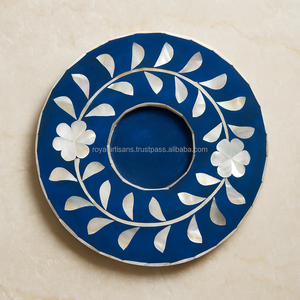 Ensemble de sous-verres faits à la main en os et nacre – Design floral, soucoupe ronde pour tasse à thé, pour la décoration de la maison - Product Image 6