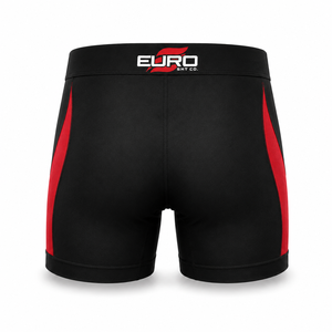 Mens Sports <b>Boxer</b> Brief Yoga Leggings Mid Waist Solid Seamless Black Red Contrast Waistband Athletic Underwear - Product Image 2