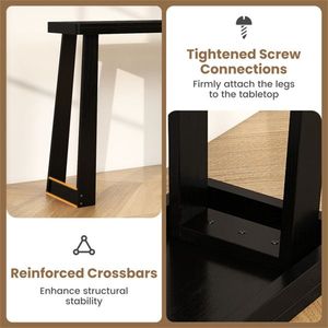 43\" Space-Saving Entryway <b>Console</b> Table <b>Black</b> Solid Rubber Wood Narrow Design for Small Hallways - Product Image 4
