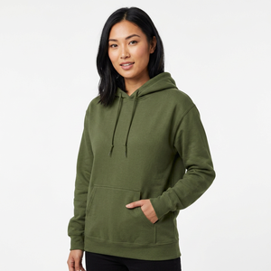 Sudadera con Capucha para Hombre, Color Verde Oliva, Corte Regular, Felpa de Algodón, Diseño Casual de Color Sólido con Bolsillos, Ropa de Otoño - Product Image 6