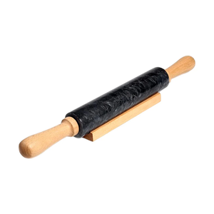 Marble Pastry Dough <b>Rolling</b> <b>Pin</b> White Stone Pasta Cookies Pizza & Fondant Roller <b>Pin</b> Baking Tools Wood Handle - Product Image 4