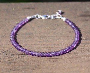 Natural Amethyst <b>Bracelet</b> <b>Solid</b> Sterling Silver 6th Anniversary February Birthstone Gemstone Jewelry Gift - Product Image 4