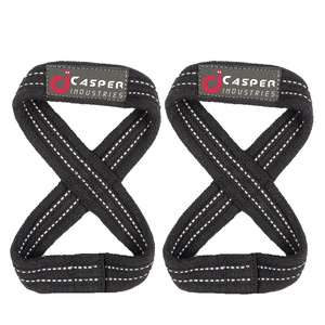 Haute qualité 100% coton Figure 8 sangles couleurs personnalisées Double boucle Heavy Duty Deadlift haltérophilie disponible pour la commande - Product Image 1
