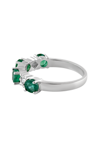 Diamond and <b>Emerald</b> <b>Ring</b> in 92.5 Sterling <b>Silver</b> KLSR-11110 - Product Image 4