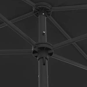 Sombrilla de Playa Mediana Inclinable de Poliéster Negro, Práctica para Actividades en la Playa - Product Image 6