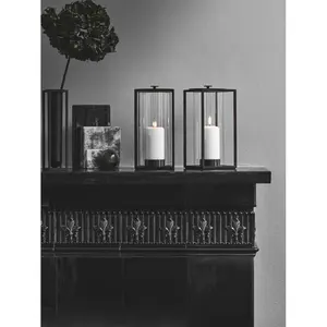 โคมไฟโลหะสีทองหรูหรา ฝาครอบแก้ว ดีไซน์ทำมือ ฐานสแตนเลส ที่วางเทียนสองชั้น เป็นมิตรกับสิ่งแวดล้อม สำหรับพิธีทางศาสนา - Product Image 2