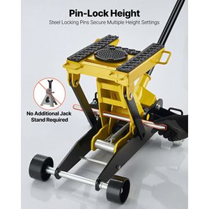 Cric de sol hydraulique en acier à profil bas, capacité 2 tonnes (4409 lb), à piston unique, avec pompe de levage rapide, pour voitures - Product Image 5