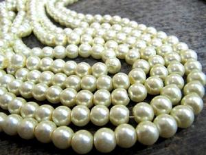 Perles couleur or nacré 8 mm vendues par brin de 16 pouces de long - Product Image 2