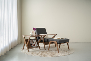 Luxury Bentwood <b>Frame</b> 1-Seater <b>Sofa</b> with Sculptural Z- Arm <b>Frame</b> and Tapered Solid <b>Wood</b> Legs for Modern Lounge and Living Room - Product Image 5