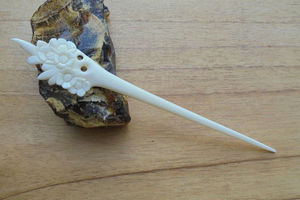 กิ๊บติดผมทำมือจากกระดูกสัตว์ธรรมชาติ เป็นมิตรกับสิ่งแวดล้อม สไตล์ดั้งเดิม ทันสมัย ใช้สำหรับมัดผมทรงบัน เครื่องประดับผมสไตล์ชาติพันธุ์ ขายส่ง - Product Image 6