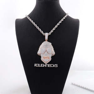 Colgante de Calavera 3D con Certificados IGI, Colgante de Diamante Moissanita, Colgante de Oro Sólido de 10k, Colgante Chapado en Oro Rosa, Joyería Hip Hop para Hombres - Product Image 6