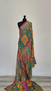 Hot Selling Hand Made Embroidery Lace Mirror Decoration Silk Shawls For Women Traditional <b>Scarves</b> & Shawls & Hijab For Adults - Product Image 4