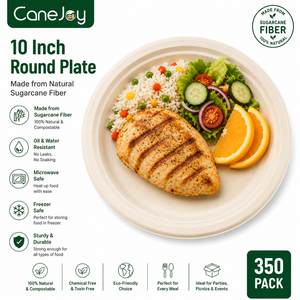 Eco-friendly Heavy Duty Bagasse <b>Plate</b> Biodegradable Sugarcane Pulp Compostable <b>Disposable</b> Microwavable Freezer Safe Dinnerware - Product Image 4