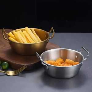 V-Shape Stainless Steel Nesting Bowls Gold and Silver Conical <b>Salad</b> Bowls Set for Modern Kitchen Food Serving - Product Image 3