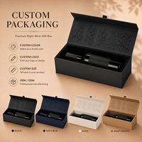 Boîte cadeau de luxe rigide pour vin avec logo personnalisé, insert de protection, emballage en carton de qualité supérieure en forme de livre pour bouteille de vin