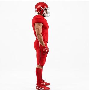Conjunto de Uniforme de Fútbol Americano Rojo, Jersey con Cuello en V, Pantalones, Protección, 100% Algodón, Equipamiento Completo para Hombre Adulto, ODM, Transpirable - Product Image 5