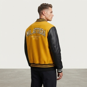 Blouson matelassé pour homme MA_ATTIERA, noir, logo sur la manche, streetwear, hiver, coupe classique, col montant, écologique, respirant - Product Image 3