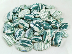 Wholesale Radha Arts Natural Green White River Jasper Cabochon Loose Oval Cut Gemstone Rajasthan for Jewelry Making Bulk Product - Product Image 5