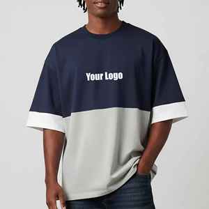 Camisetas Casuales al por Mayor 2026, 100% Algodón, Corte Holgado, para Hombre, con Logotipo Impreso Digital Personalizado, Color Sólido, Tejido Jersey Transpirable - Product Image 1