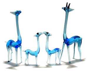 Handmade Colored Blown Glass Dome Animal Giraffe Family Theme Home Decor Christmas <b>Easter</b> Chinese New Year Gifts From Rajasthan - Product Image 5