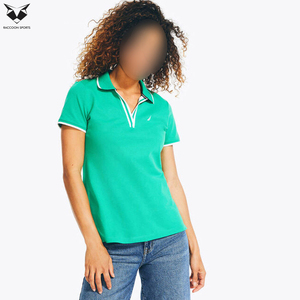 Camisetas Polo Casuales de Verano para Mujer, Manga Corta, Corte Ajustado, Cuello en V, Cuello Acanalado, Transpirables, Lisas, Camisetas de Golf para Dama - Product Image 4