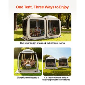 Tenda Pop-up 2-in-1 12 X 6 ft con Schermo, Portatile con Pali e Borsa per il Trasporto, Lati con Rete - Product Image 6