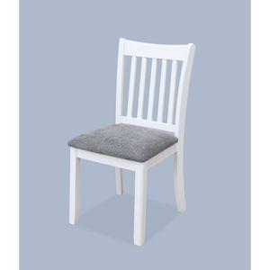 Set di sedie da pranzo in legno di AGODY 2 posti a sedere con cuscino grigio schienale in legno con finitura bianca per uso colazione e sala da pranzo - Product Image 5