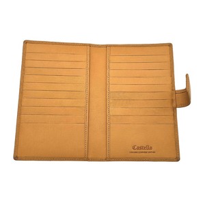 [Best Seller] Castello Genuine Cowhide Soft Leather Slim Long <b>Wallet</b> Open Closure for Men Women Unisex Polyester - Product Image 4