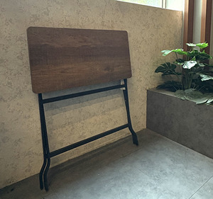 Folding <b>table</b> Convertible <b>Dining</b> <b>Table</b> with Metal Legs Wooden PB covered by MFC for Home & Coffee Restaurant - Product Image 2