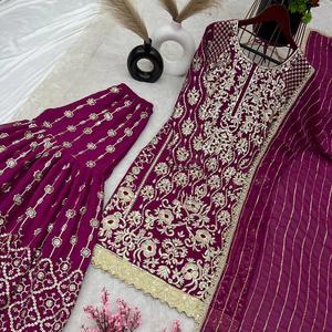 Ensemble de luxe pour femme, tenue de soirée brodée, style pakistanais et indien, avec dupatta, pour mariage et occasions festives, parure de créateur - Product Image 4