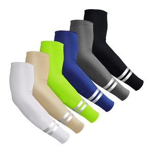 Mangas Protectoras de Poliéster Sólido UPF50+ con Rayas Reflectantes en Blanco, Amarillo, Verde, Naranja, Gris, Negro, Protección Solar para Hombre - Product Image 2