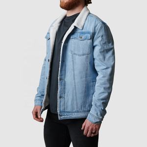 Veste en jean rétro délavée pour homme, doublure polaire personnalisée OEM, manteau en jean d'hiver haut de gamme, intérieur thermique doux - Product Image 2