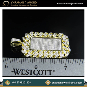 เครื่องประดับ SHRAMAN JEWELS สร้อยคอจี้ทองคำแท้ 10K ดีไซน์ฮิปฮอปสำหรับทุกเพศ ประดับเพชรโมอิสซาไนต์ทรงบริลเลียนท์สุดหรู - Product Image 2