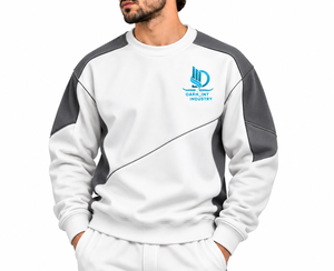 Sudadera Blanca de Cuello Redondo para Hombre OARH_INT INDUSTRY, Manga Raglán, Corte Regular, 100% Poliéster, Logotipo Estampado en la Parte Delantera, Estilo Casual para Otoño - Product Image 1