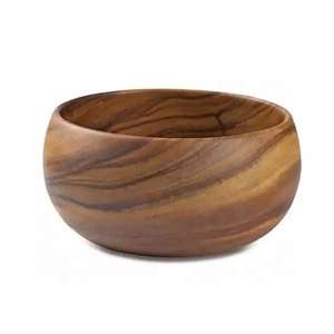 Bol de service élégant en bois d'acacia fait main pour salades, fruits et vaisselle – Bol de service arrondi et stylé pour la cuisine - Product Image 2